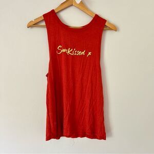 House of Tens Red and Yellow "Sunkissed" Graphic Tank Top